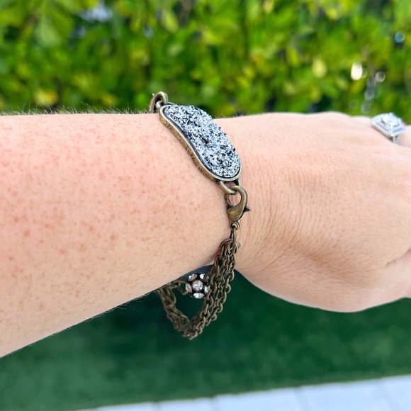 "Druzy" Bronze Chain Bracelet - Picture 9 of 10